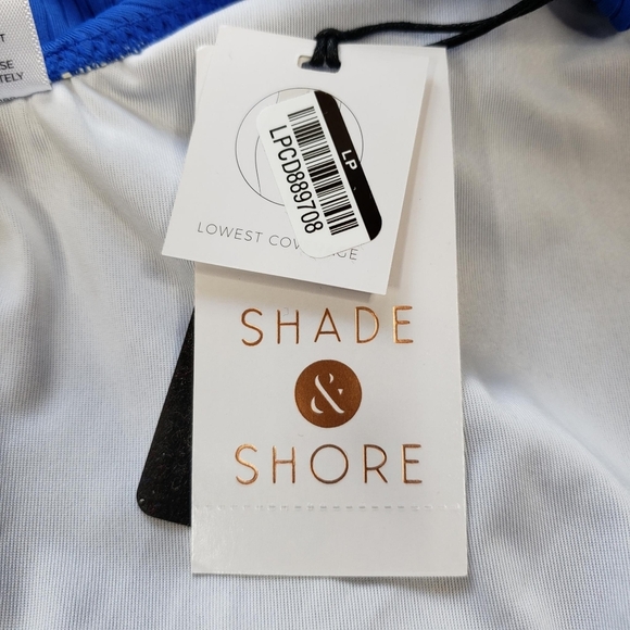 Shade & Shore | NWT Sapphire Blue Open Front One Piece Swim Suit Women's XL - Picture 5 of 9